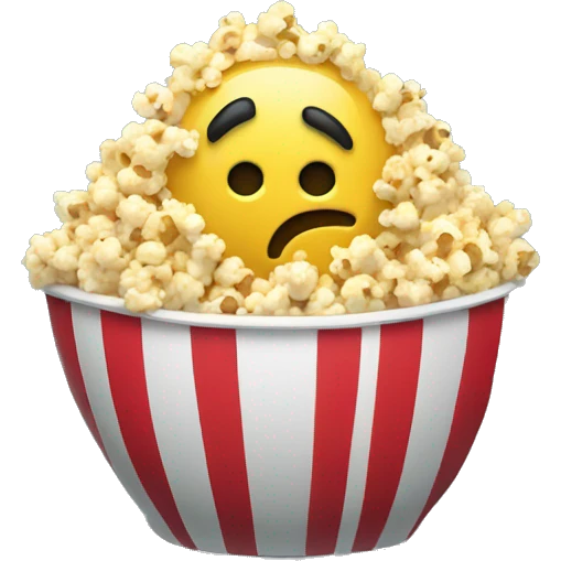 Sad emoji with an empty popcorn bowl  emoji
