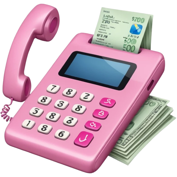 Pink phone bill
 emoji