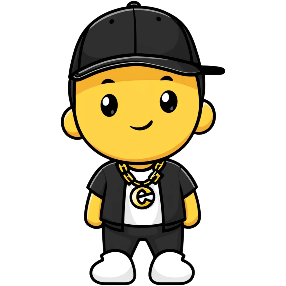 Brazilian rapper Chefin with cap and gold chain emoji