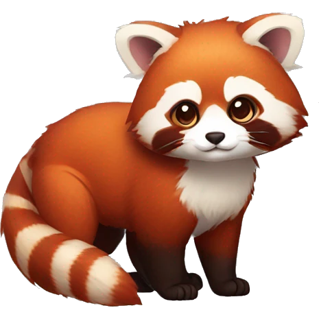 Red Panda Cat hybrid full body emoji