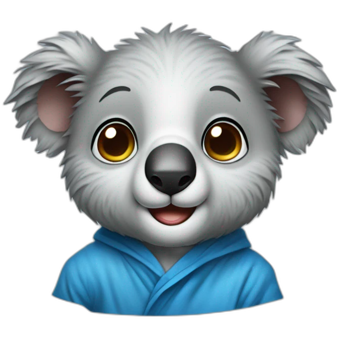 smart lean math cute koala man wearing blue cloth emoji