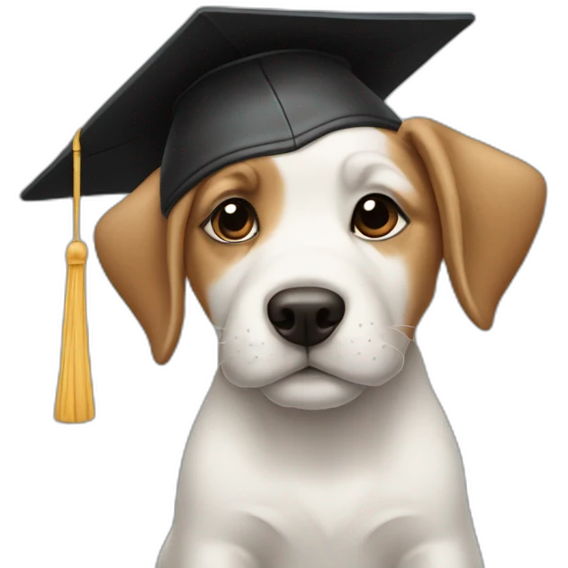 Puppy in mortarboard emoji