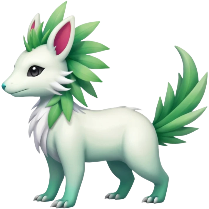 Shiny Iridescent Linoone-Amaura-Shaymin-Fakémon-hybrid-creature (full body)  emoji