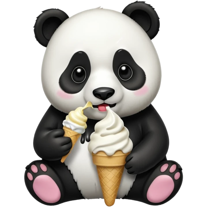 Panda eating ice cream emoji