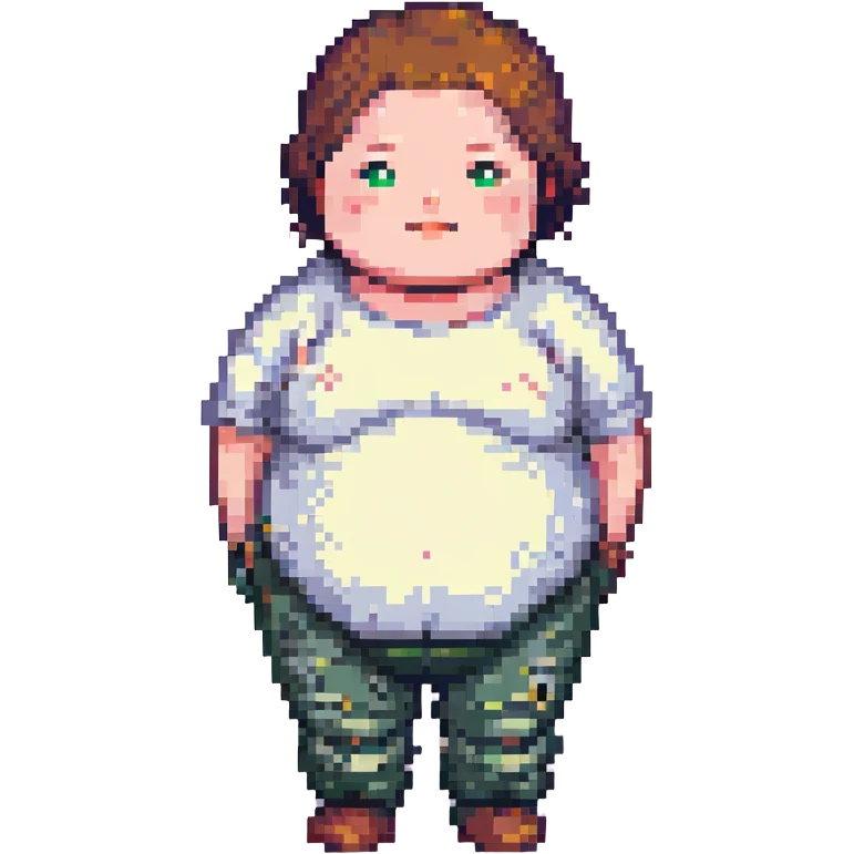 persona gorda, estilo pixel art emoji