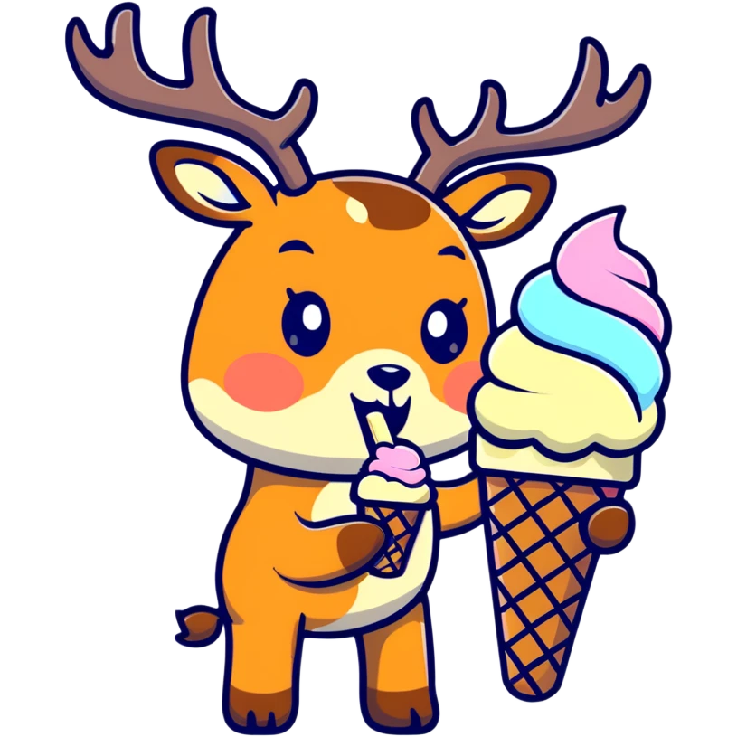 deer eating ice cream emoji