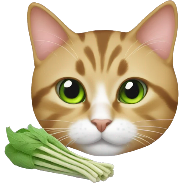 Cat eating catnip emoji