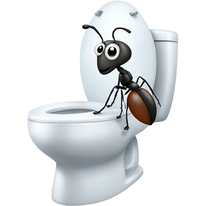 Ant on the toilet emoji