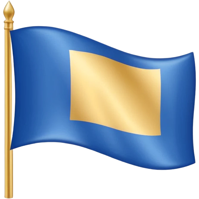 Make a golden and blue colour of flag and add a T letter in middle , makes like a country flag and made shiby emoji
