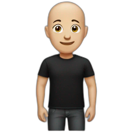 Bald guy with a black shirt emoji