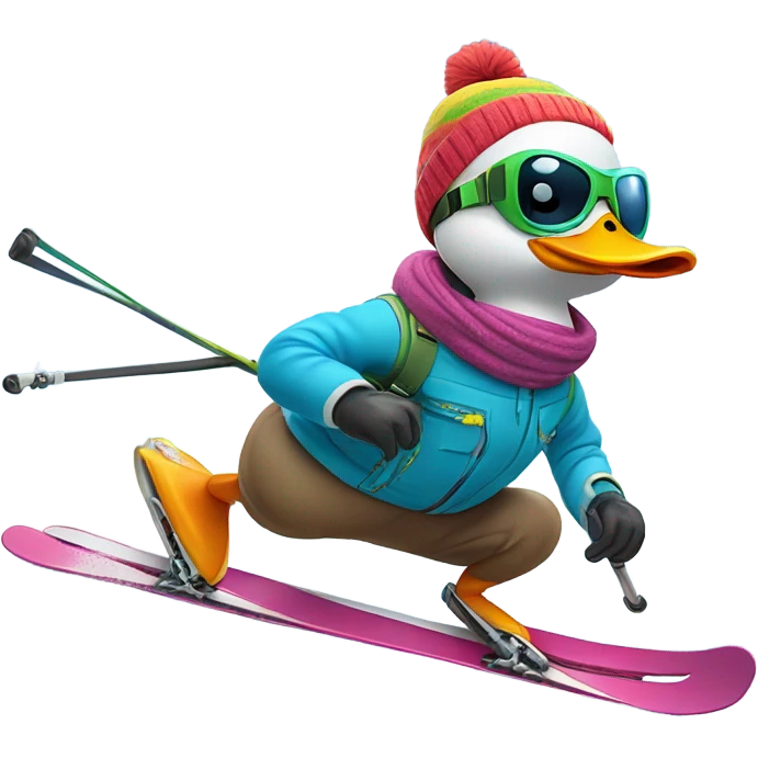 Duck on skis emoji