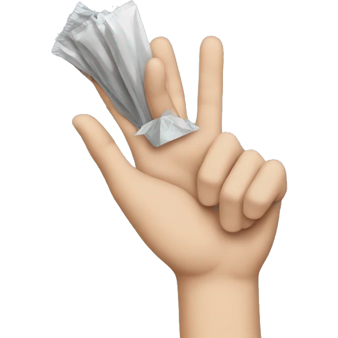 hand with trash emoji