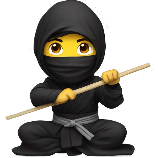 Ninja with noodle emoji