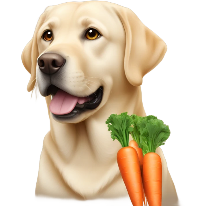 Labrador with carrot emoji