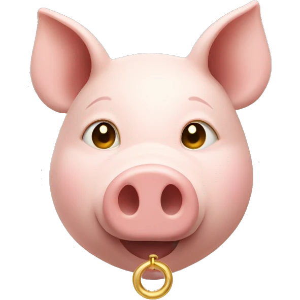 a gold ring in a pig's nose emoji