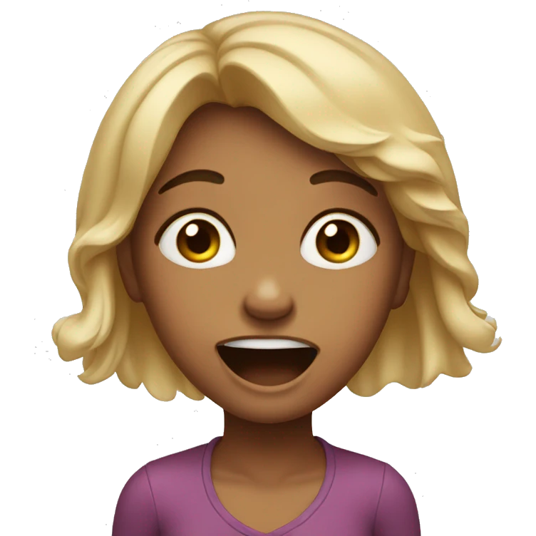 Realistic girl who’s crying in laughter  emoji
