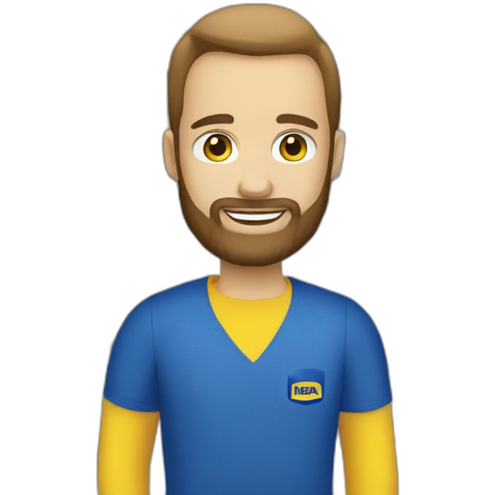 Ikea manager blue eyes beard with laptop IKEA  emoji