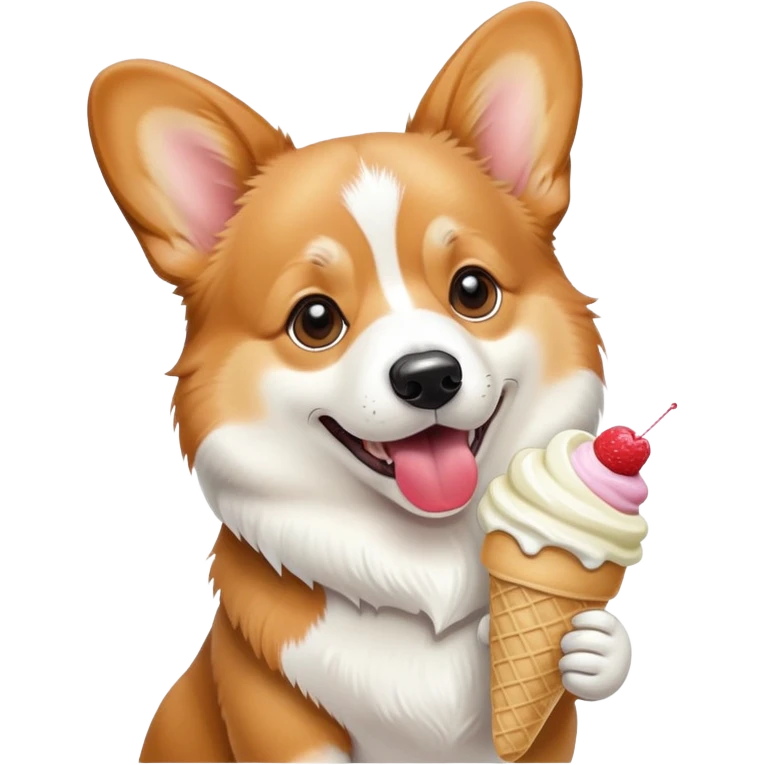 Corgi eating ice cream emoji