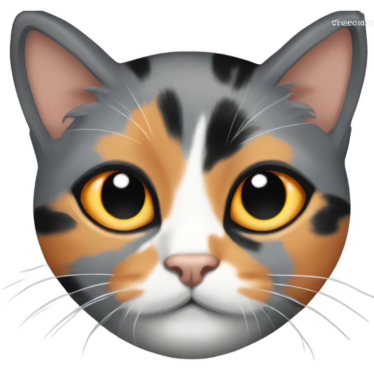 diluted calico grey orange and black cat emoji