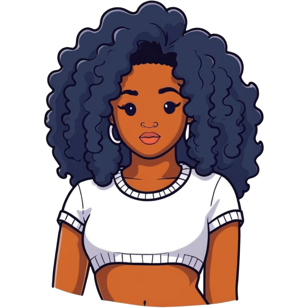 SZA with voluminous curly black hair emoji