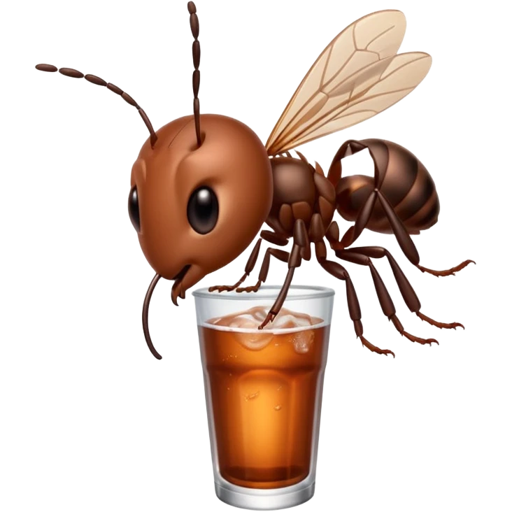 ant drinkig soda emoji
