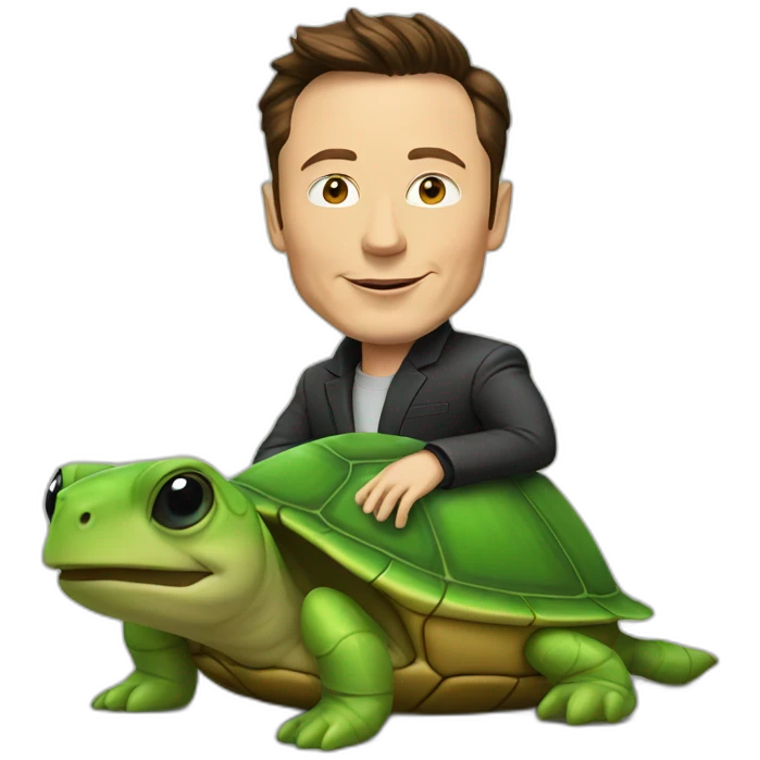 elon musk on a turttle emoji