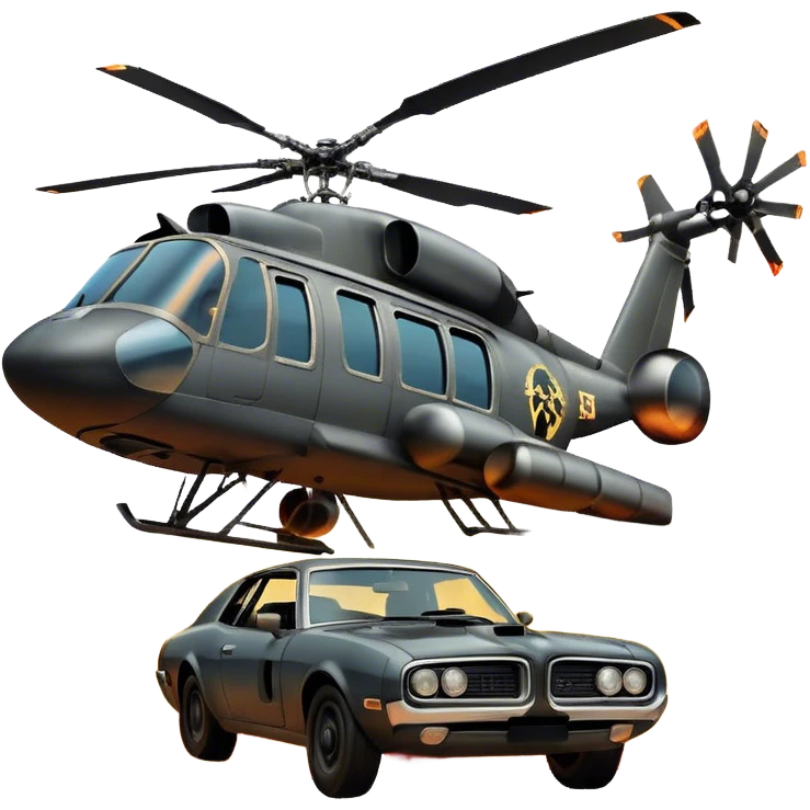Icon for Action Movie: A vintage movie poster-style design featuring intense action scenes with explosions, weapons, and dramatic poses of Stallone. Include cars and helicopters flying out of flames in the background. Bold typography and retro cinematic style. Transparent background. emoji