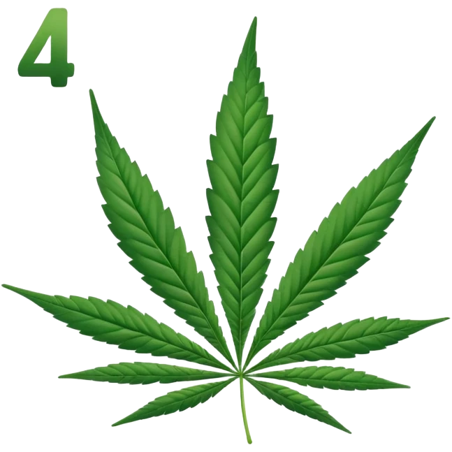 number 420 with cannabis leaf as background, friendly and clear emoji