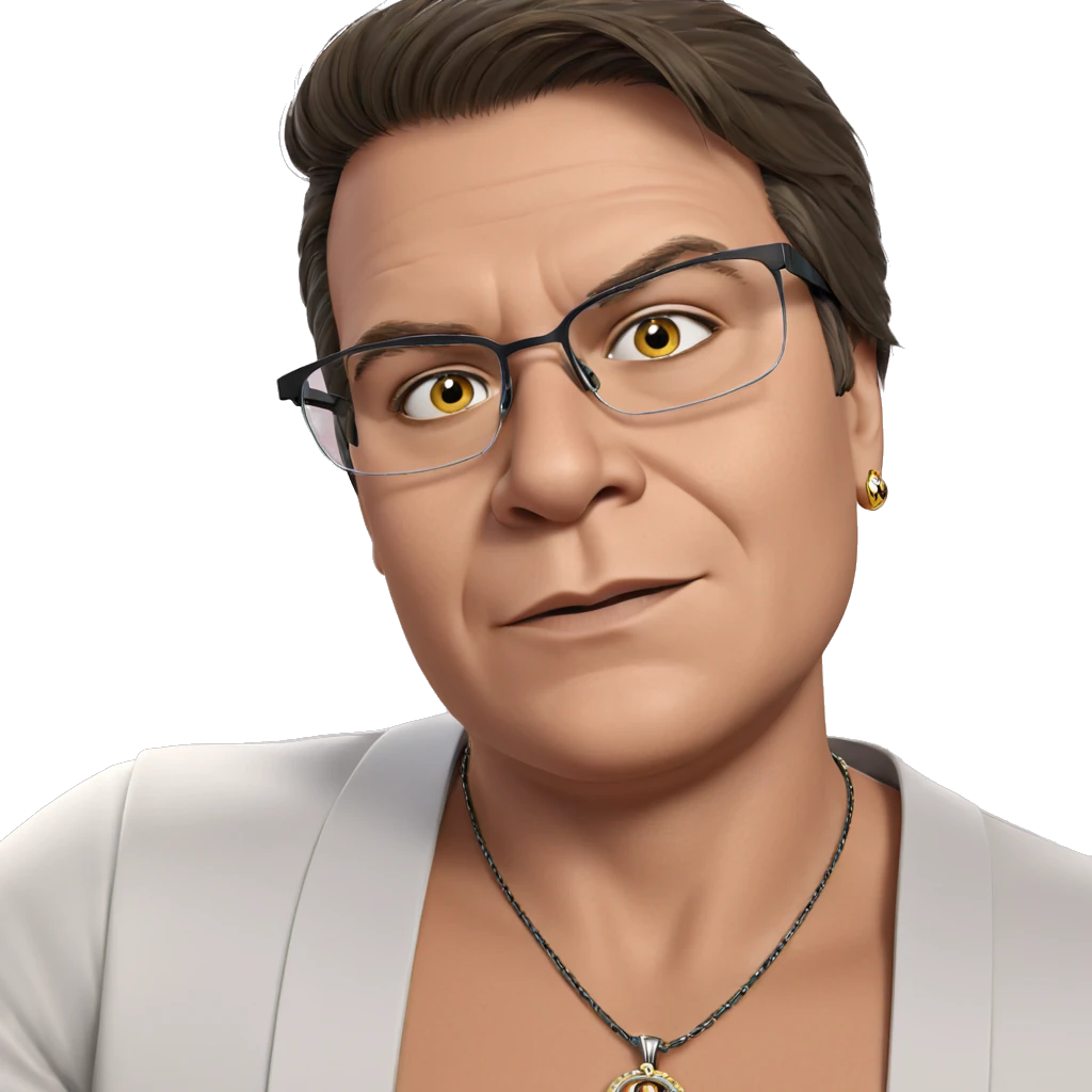 male portrait with jewelry emoji