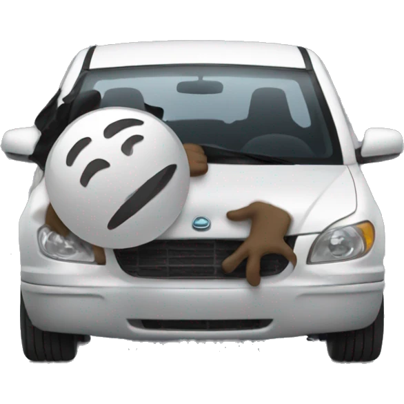 Scratching a car back emoji