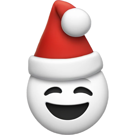 Grinning smiley with Christmas hat emoji