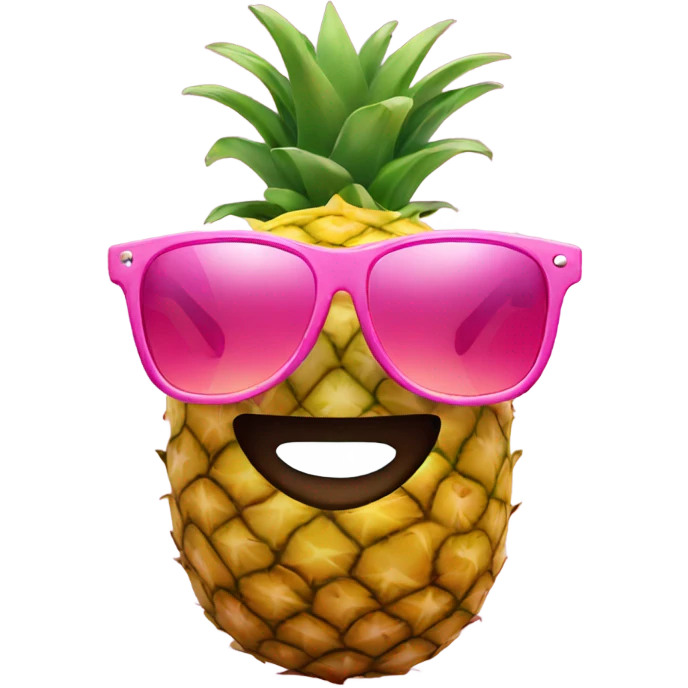 A pineapple wearing pink sunglasses emoji