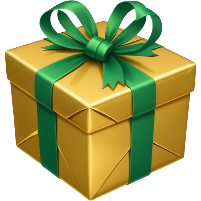 gift in golden and green shadows emoji