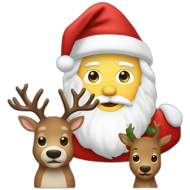 santa klaus with deer emoji