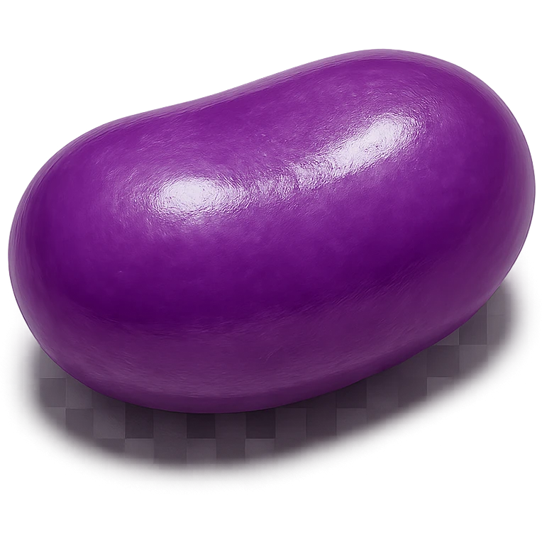 purple jellybean emoji