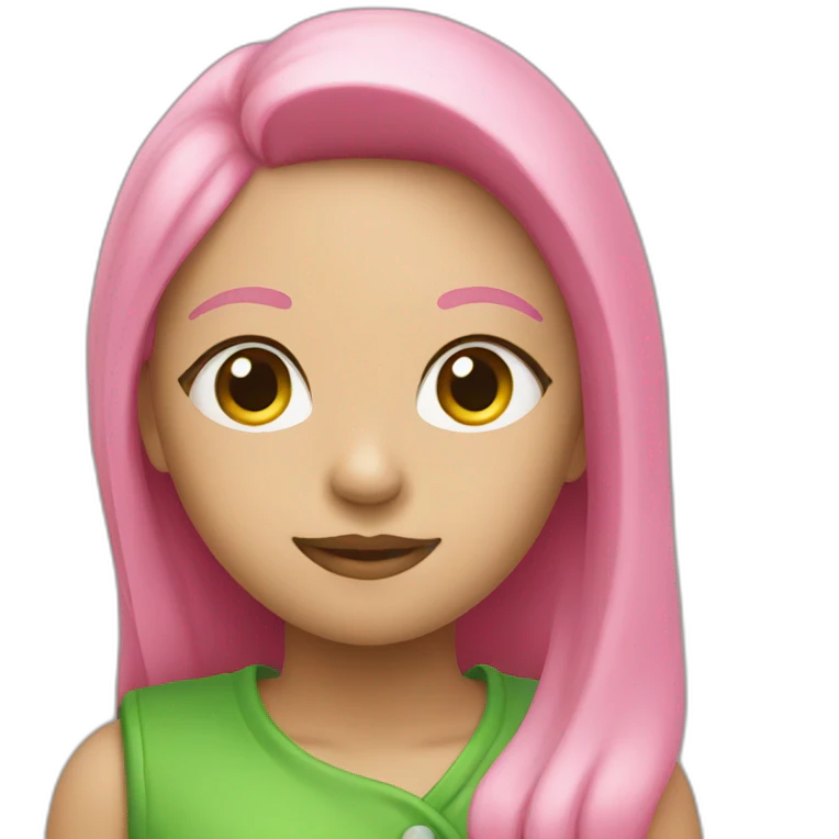 pink and green emoji
