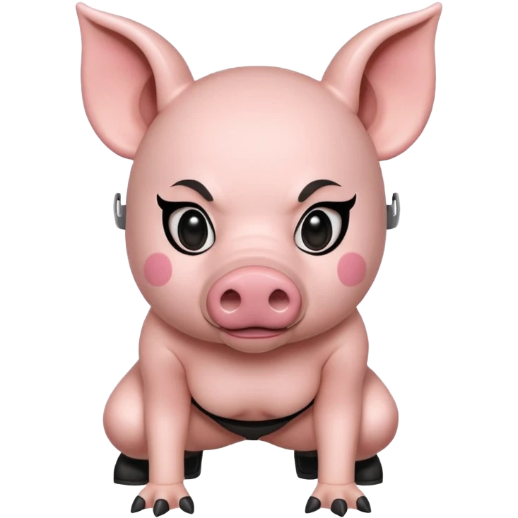 Amanda Young as the Pig from Dead by Daylight, crouched and sneaking, pig mask on emoji