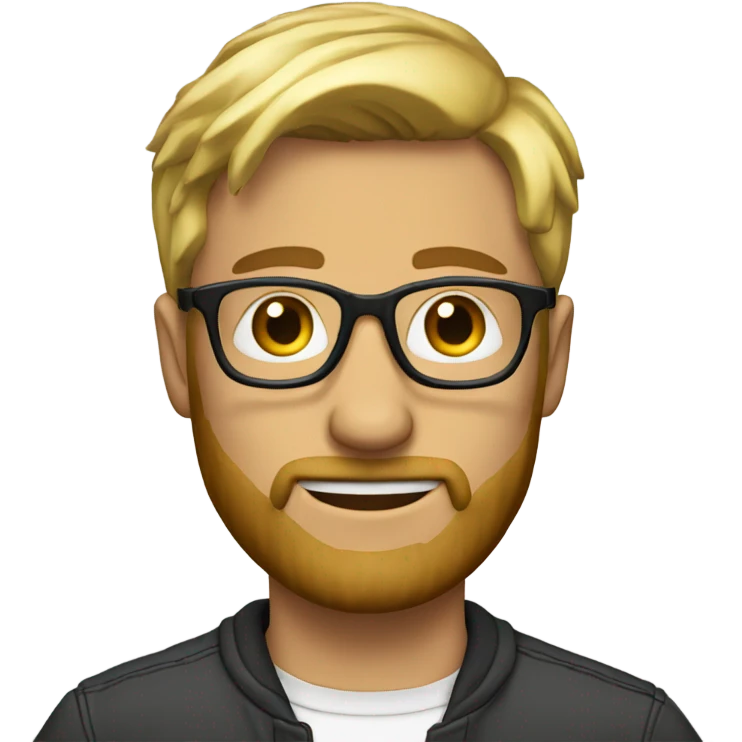 Man-short hair-blond-beard-glasses emoji