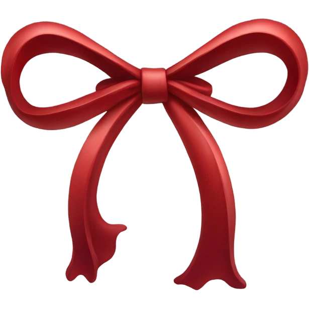 Bow in light and dark red colors emoji