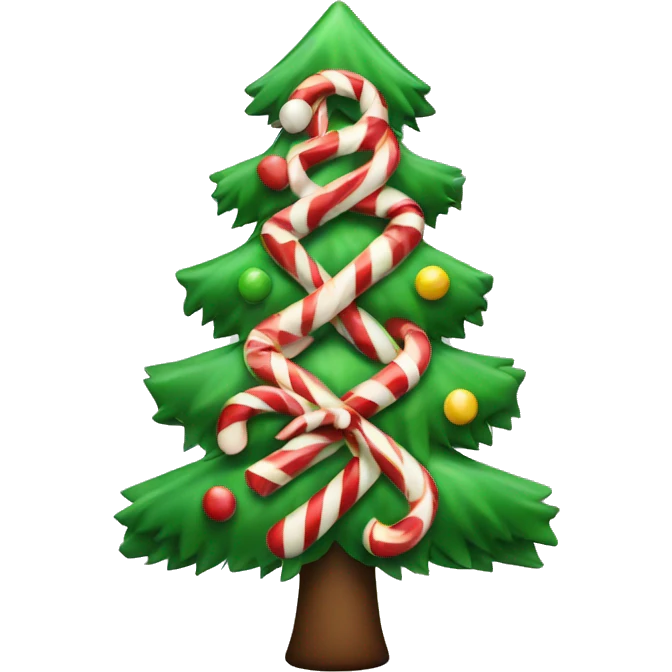 Christmas Tree with Candy Canes emoji