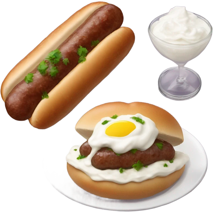 Cevapi with kaymak and onions  emoji