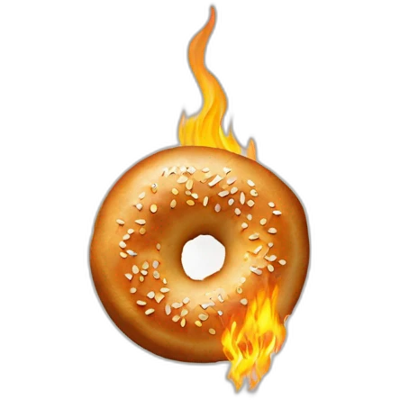 single-bagel-on-fire emoji