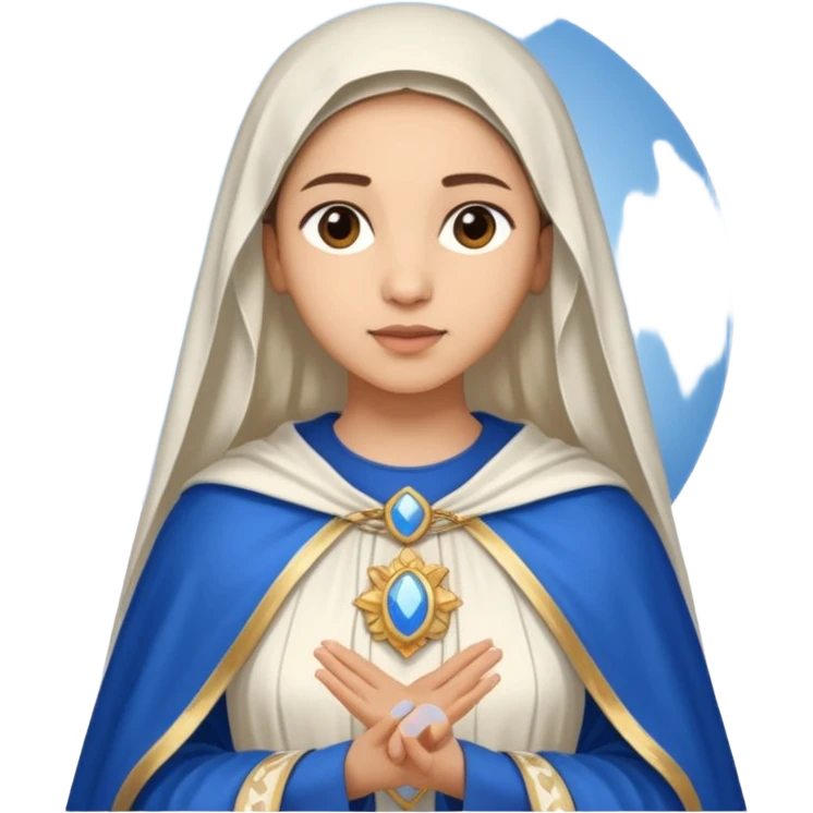 INMACULADA CONCEPCIÓN TUNICA BLANCA MANTO AZUL emoji