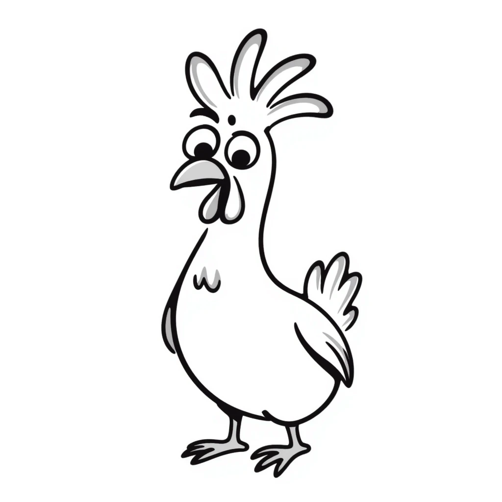 Hei Hei rooster from Moana with tall comb and confused expression emoji