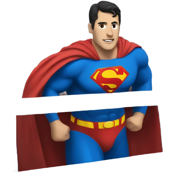 Superman on a train emoji