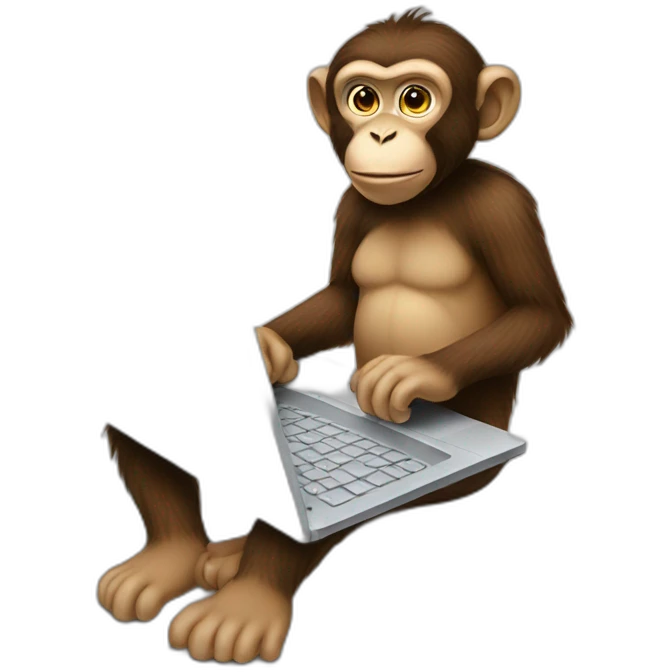 The monkey is working on a laptop emoji
