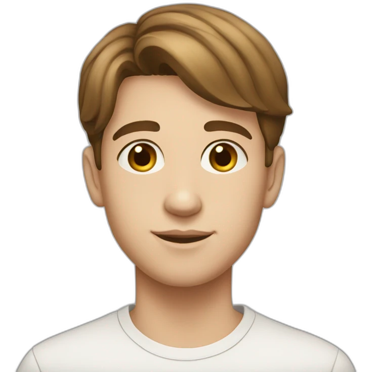 young millionaire with fair skin, short brown hair, 15 years old emoji