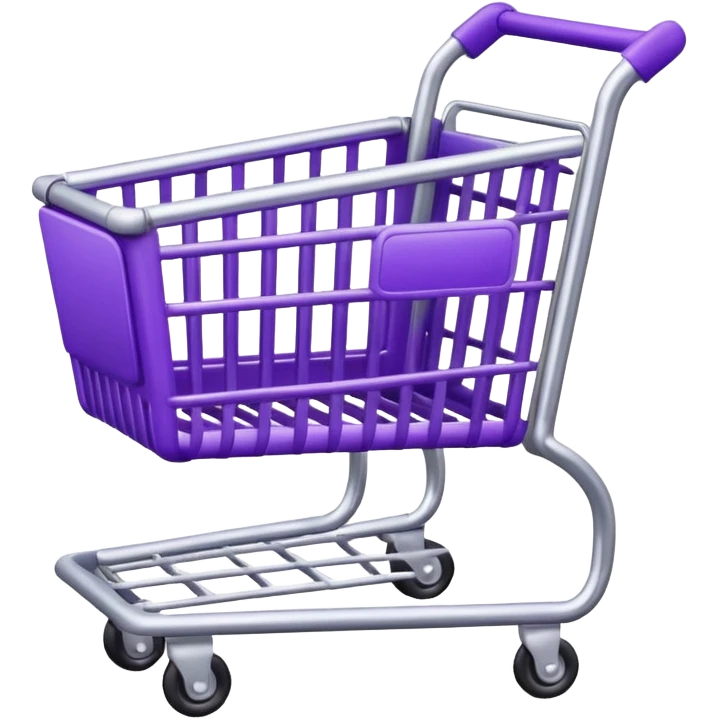 purple and silver shopping cart emoji