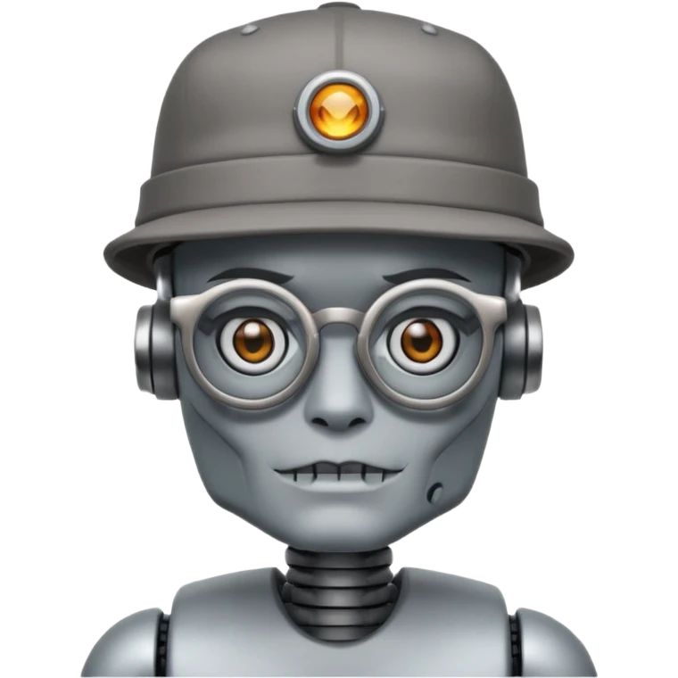 glasses tattoed robot with hat  emoji