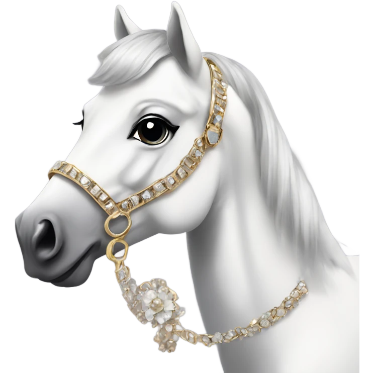 glam horse wearing makeup and accessories looking chic  emoji
